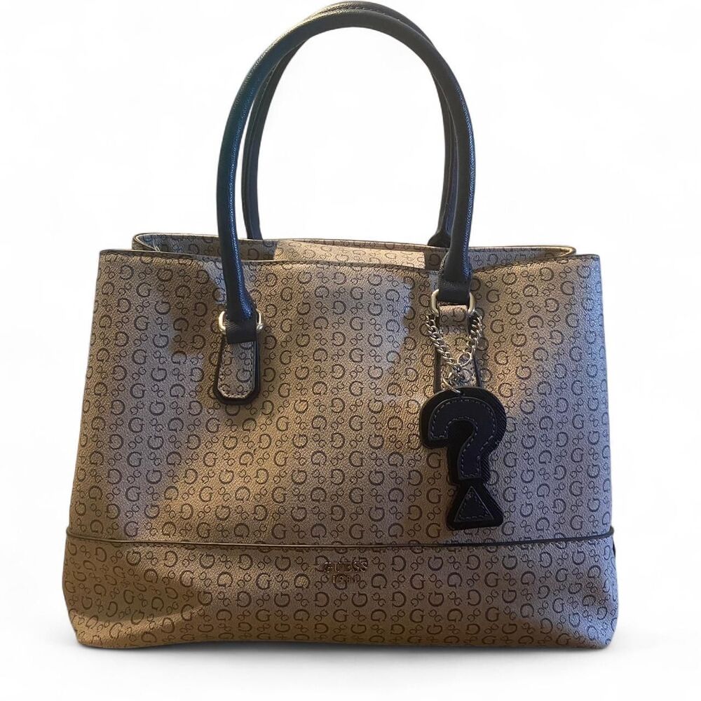 Guess Woman Tote Bag Purse Question Mark Charm